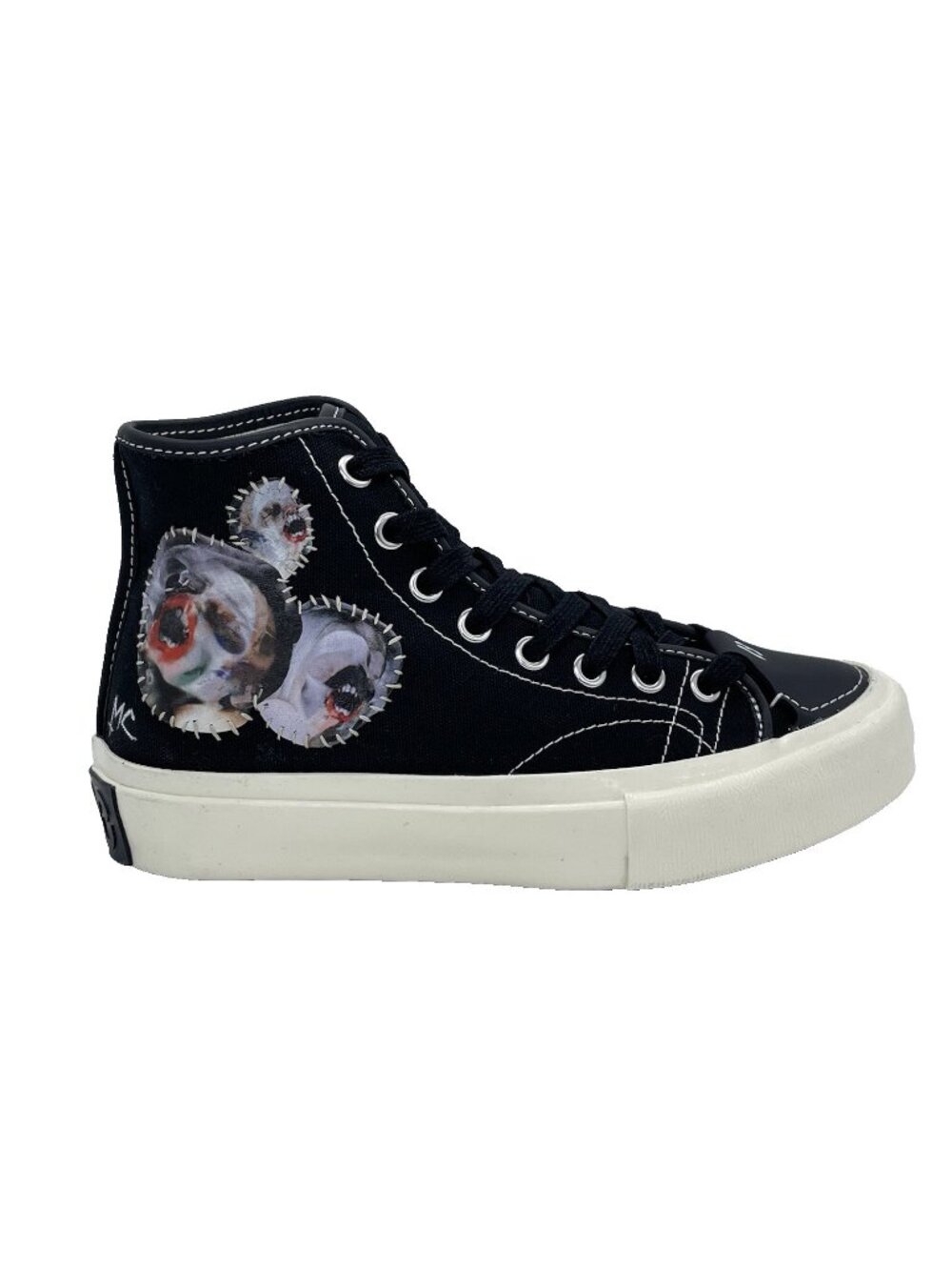 Byredo Byproduct 28 Le Monstre Black Canvas Leather High Top Sneakers W 7 / M 6